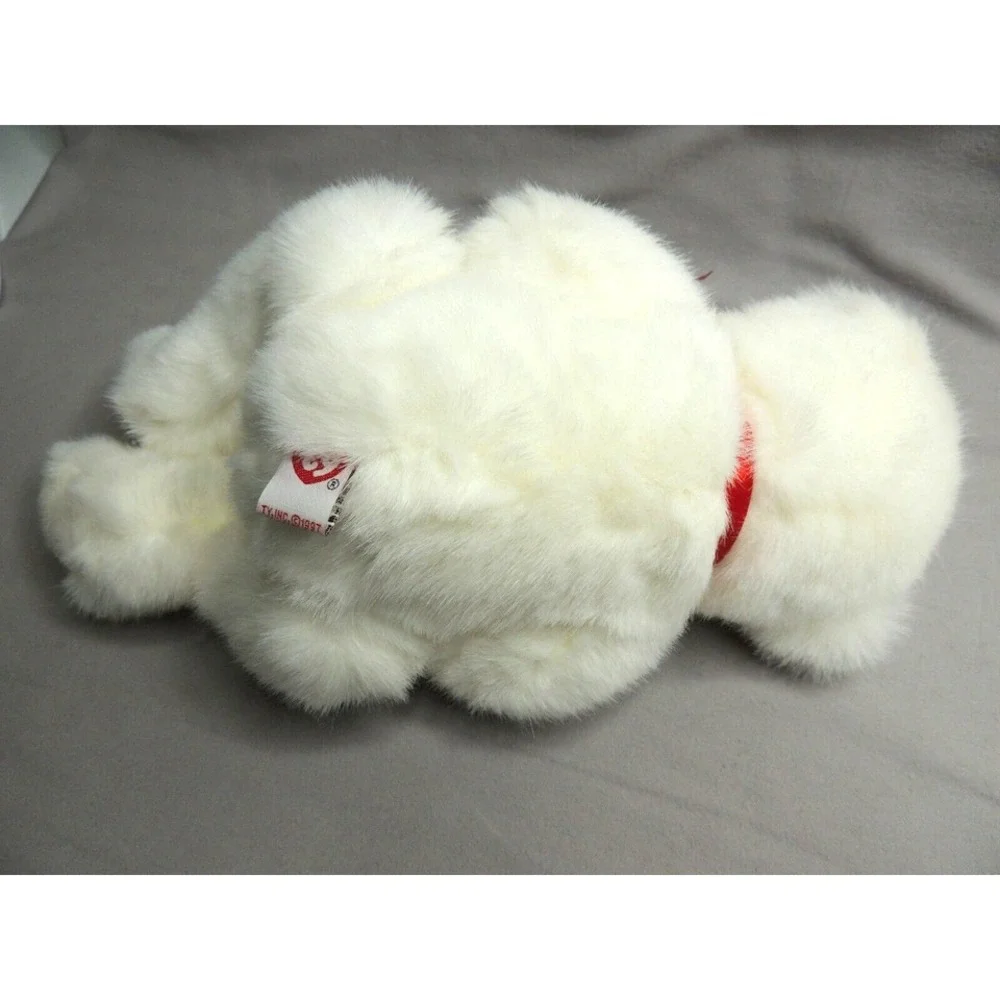 Ty Beanie Buddies Bear Romeo‎ White Valentines Day Heart Stuffed Plush 1997